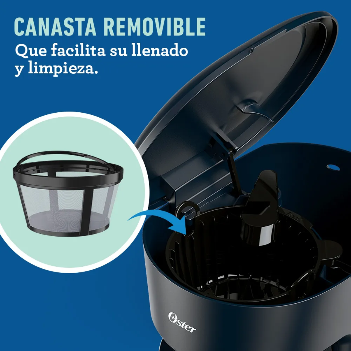 Cafetera Oster de 12 tazas negra