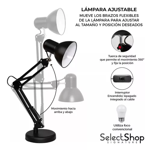 Lampara D Mesa Escritorio Brazo Flexible