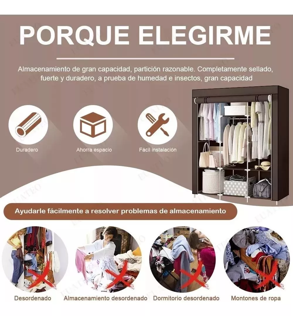 Armario Closet Plegable En Tela - Imagen 2