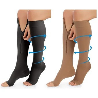 Medias De Compresión Zip Sox Beige Anti