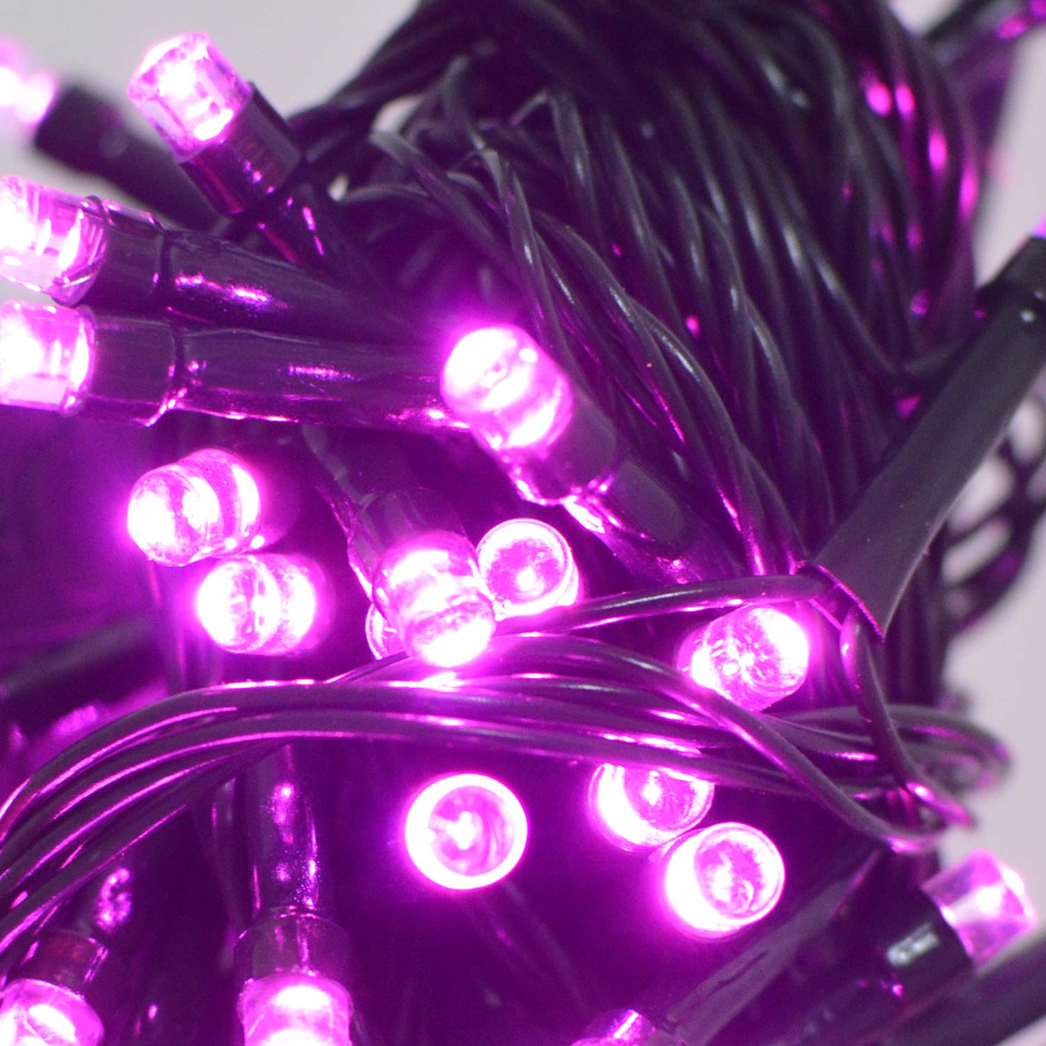 LUZ FUCSIA CABLE VERDE 6METROS 100LEDS