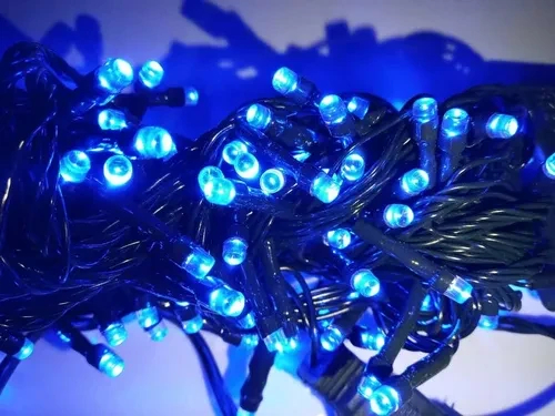 LUZ AZUL CABLE VERDE 6METROS 100LEDS