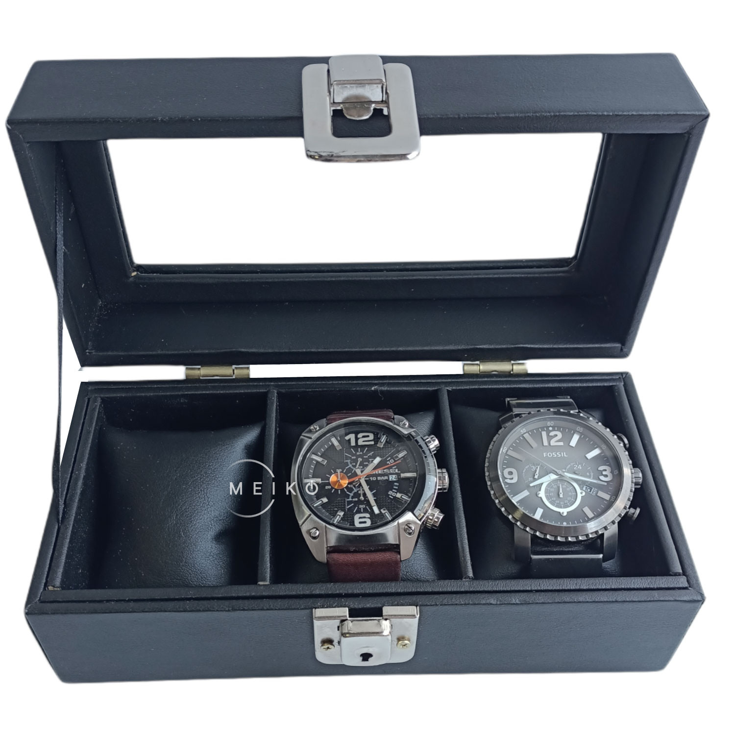 Relojera organizador cuerina 3 puestos - Imagen 4