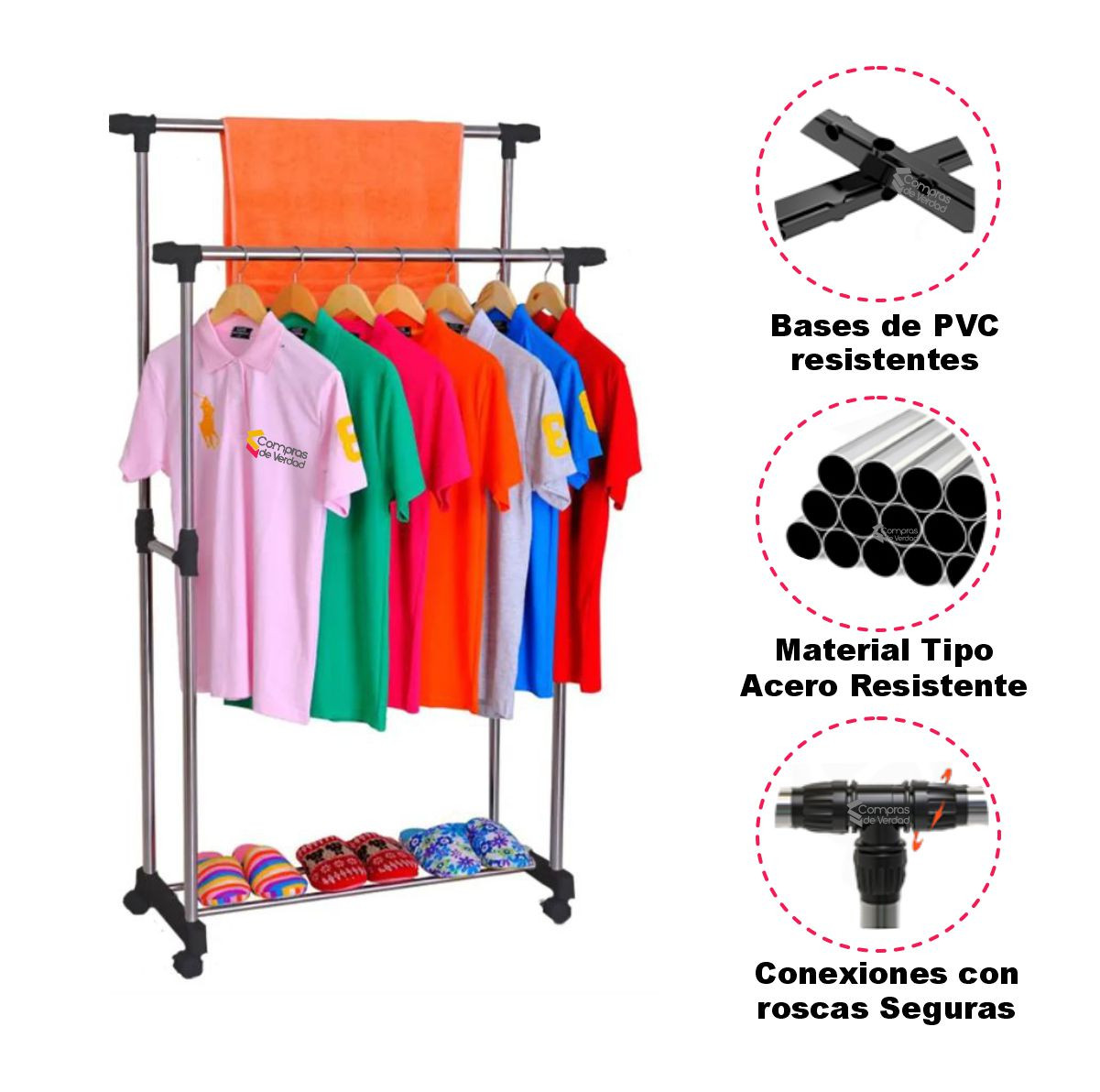 Perchero Estante Organizador Ropa Dual