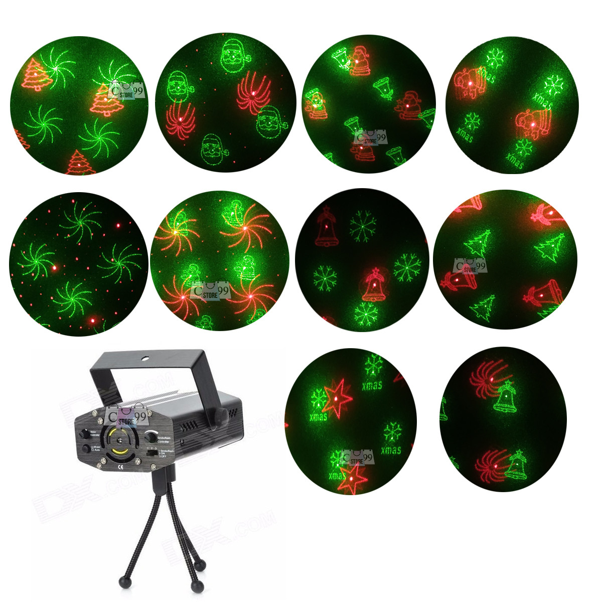 Proyector Luces Láser Figuras Navideñas