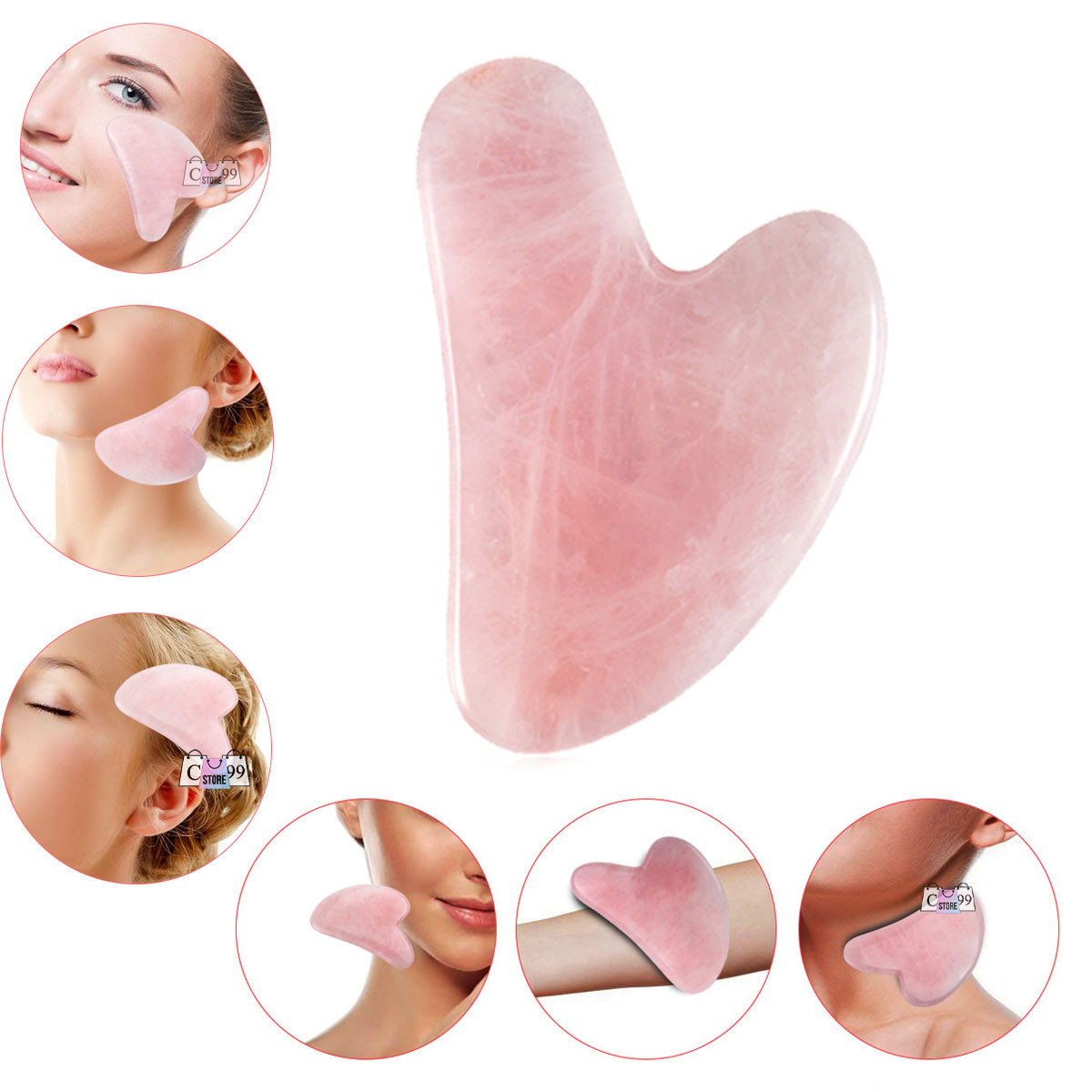 Rodillo Masajeador Facial Cuarzo+Piedra - Imagen 2