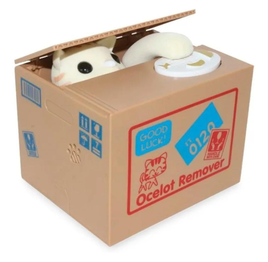 Alcancía De Gato Roba Monedas Animada