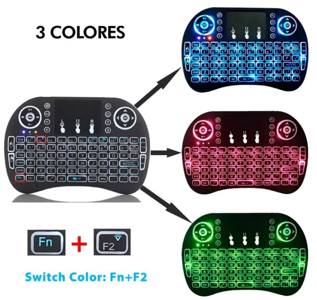 Mini Teclado Para Smart Tv RGB Inalambri