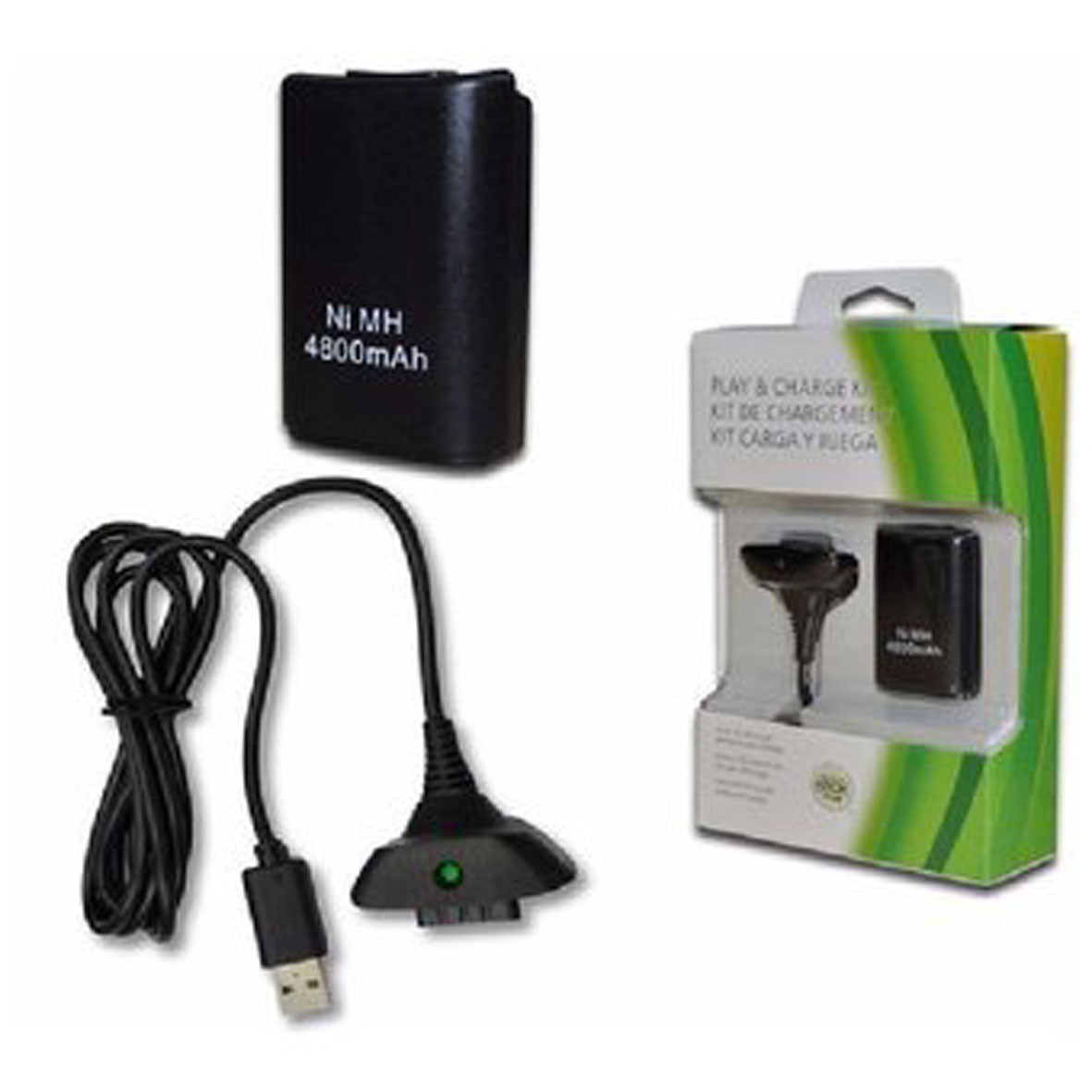 Xbox 360 Kit Carga Y Juega + 4800 Ni