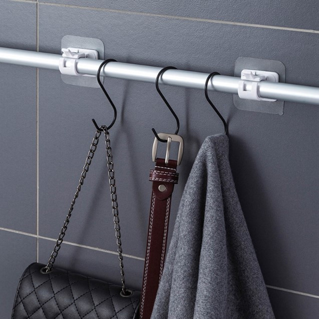 Soporte barra cortina ajustable sin clav - Imagen 3