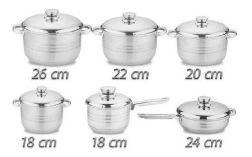 Set De Ollas X12 Piezas Nobel Home