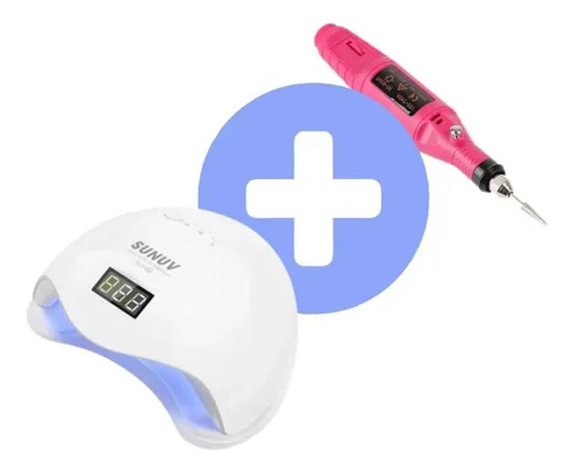 Combo Lampara Led/uv Uñas 48 Wats + Kit
