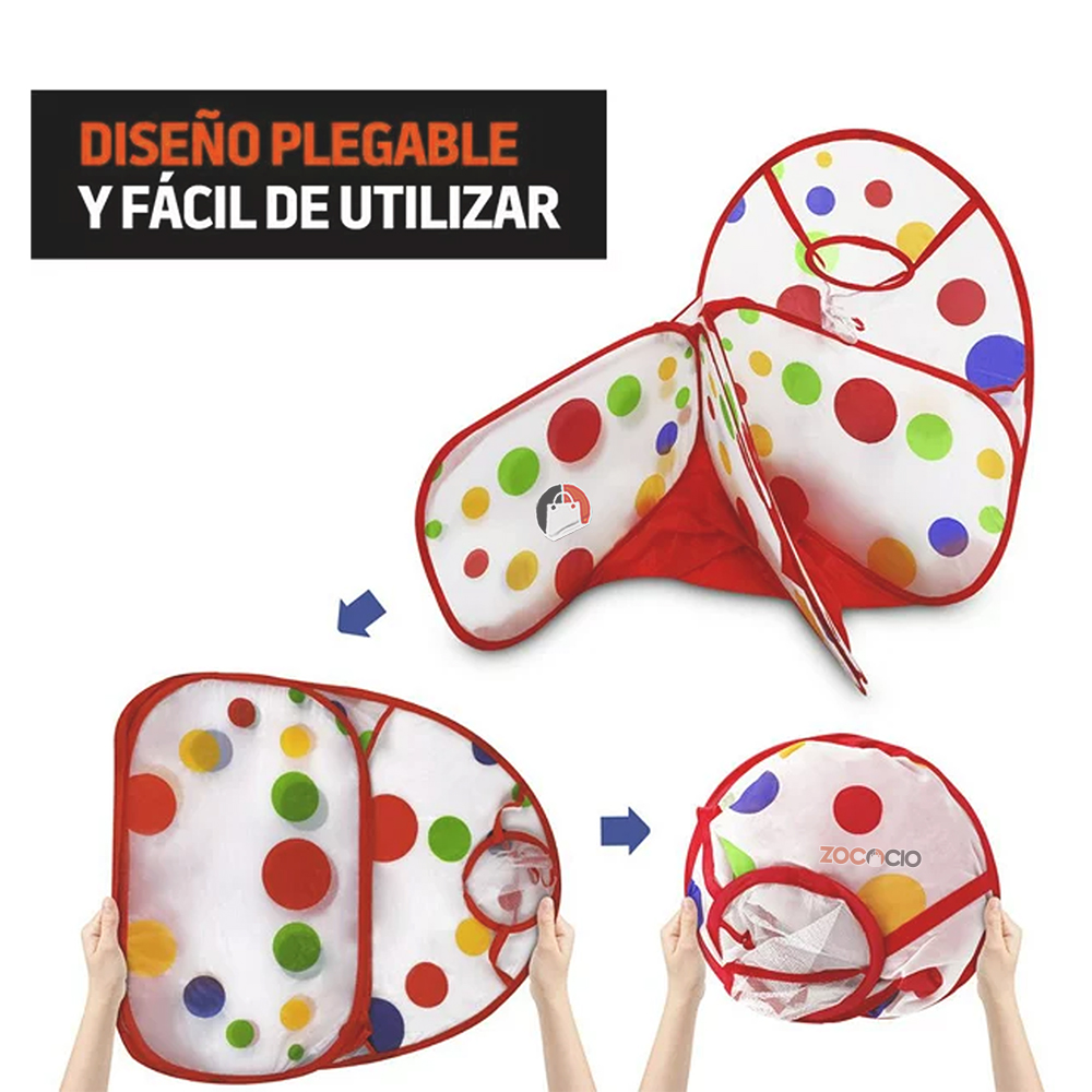 Piscina Plegable con aro Baloncesto Rojo