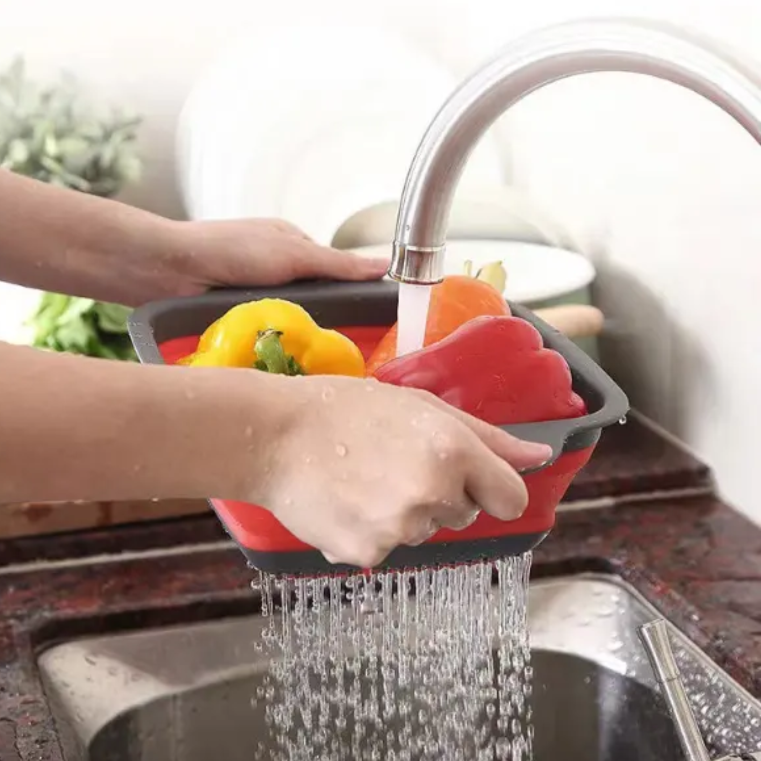 Escurridor retráctil plegable