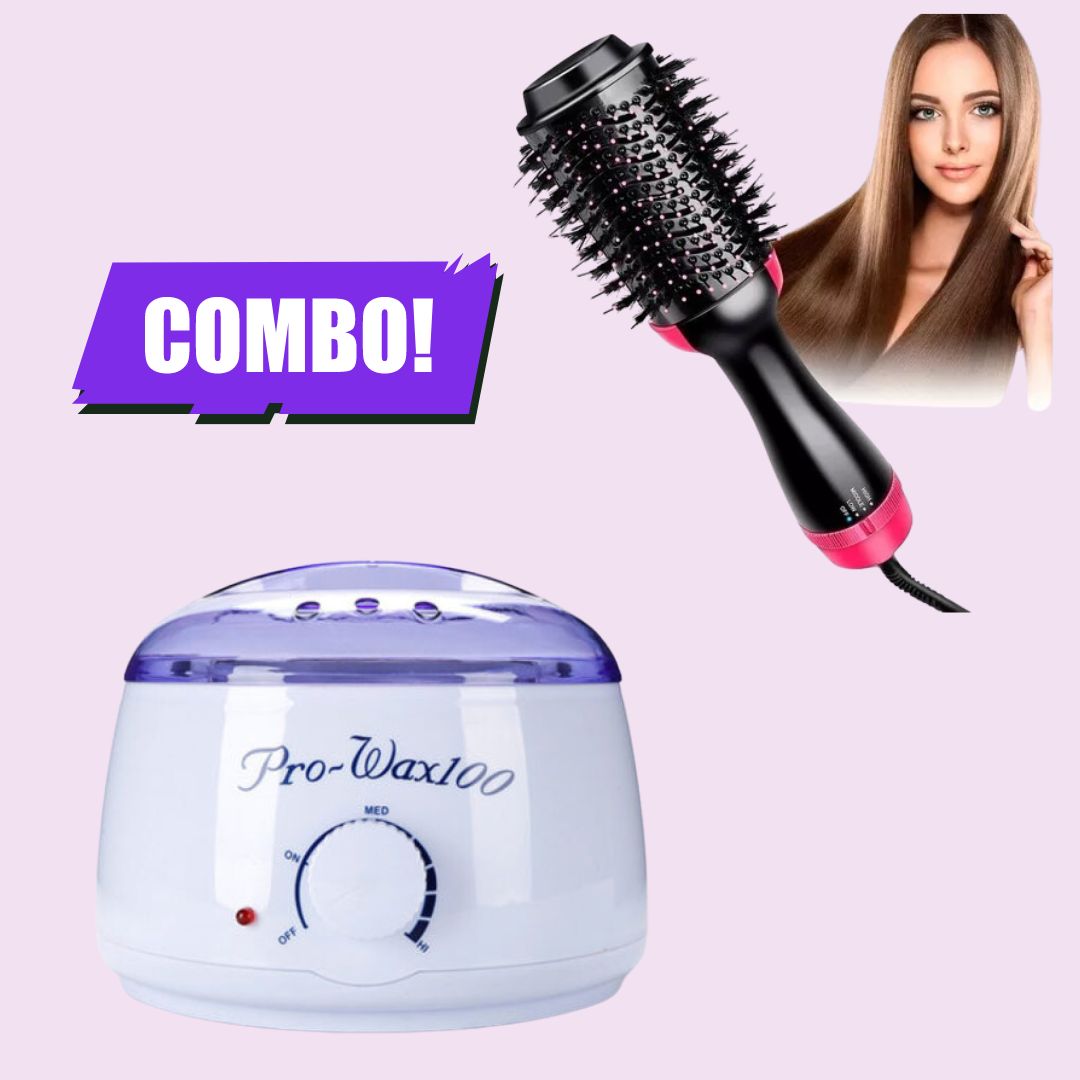 COMBO CEPILLO SECADOR + OLLA DE CERA