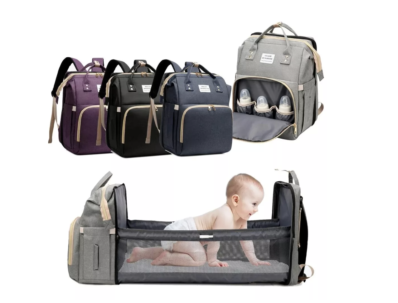 Bolso Pañalera Con Cambiador De Bebé