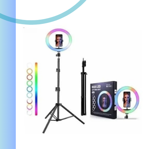 Aro De Luz 33 cm RGB+ Tripode 2.10 Mts