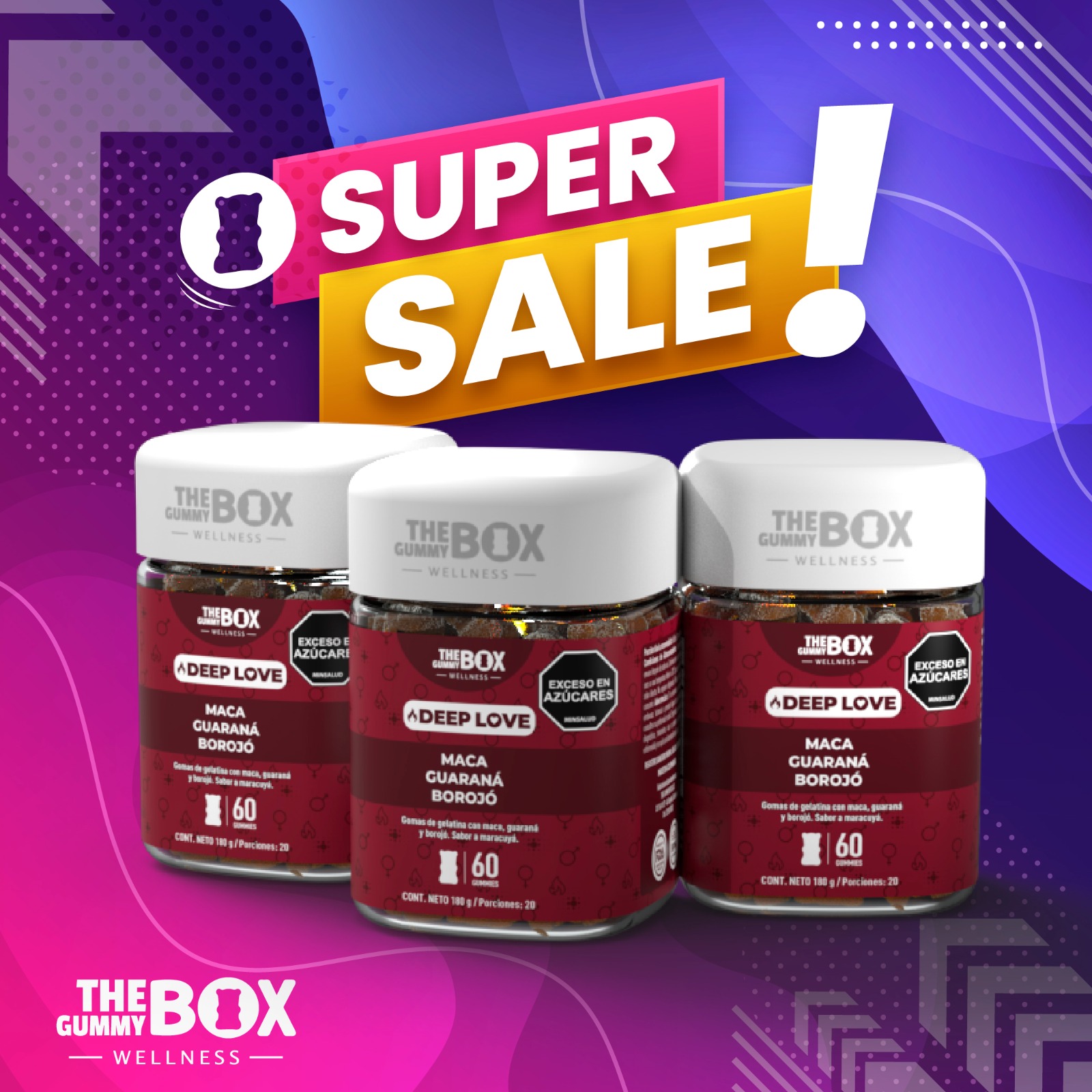 COMBO x3 GOMAS LIBIDO SEXUAL THE BOX