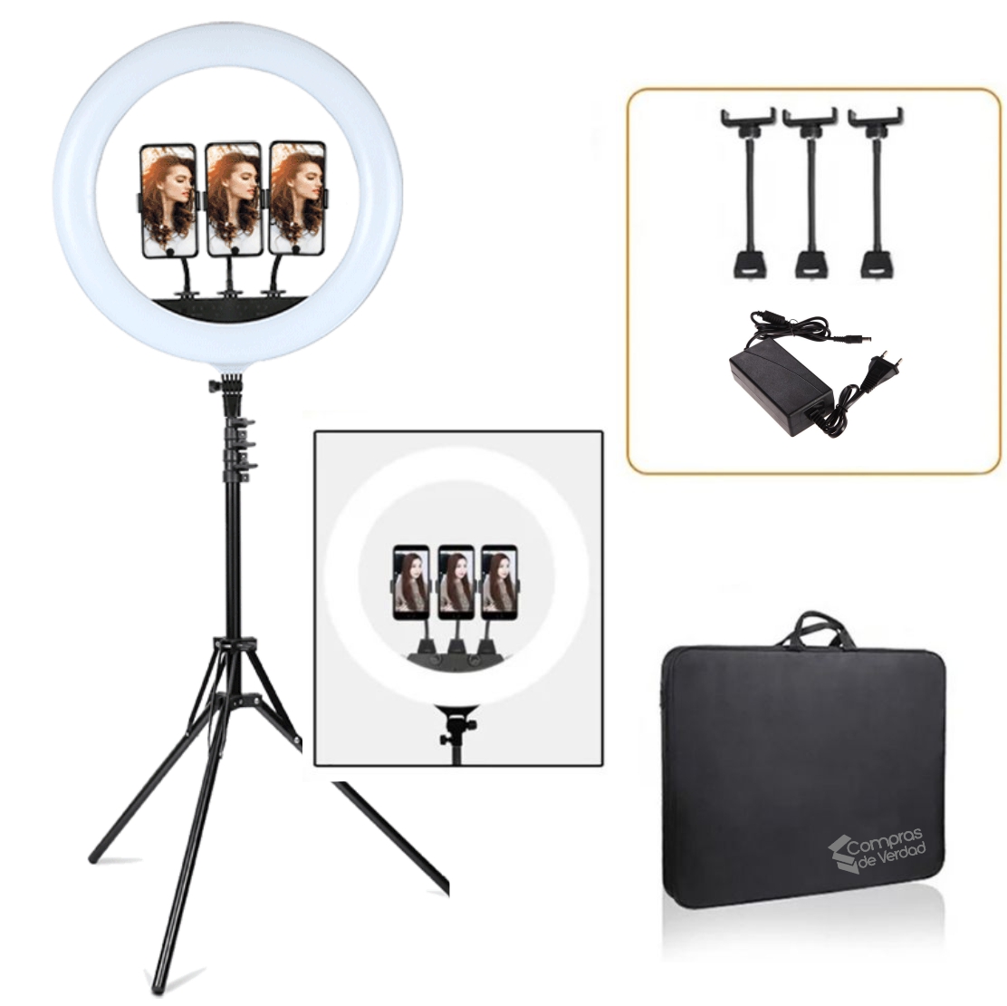 Aro Luz Rgb 45 Cm Fotos Selfie con Trípo