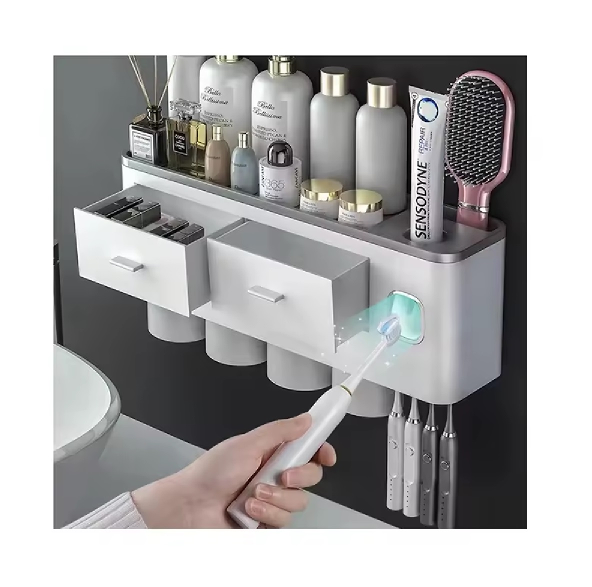 Organizador de baño con dispensador crem