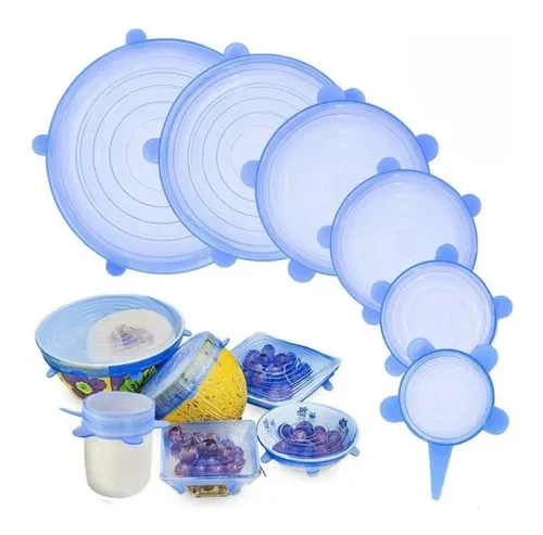 TAPAS DE SILICONA X6 UNID. COLOR:AZUL