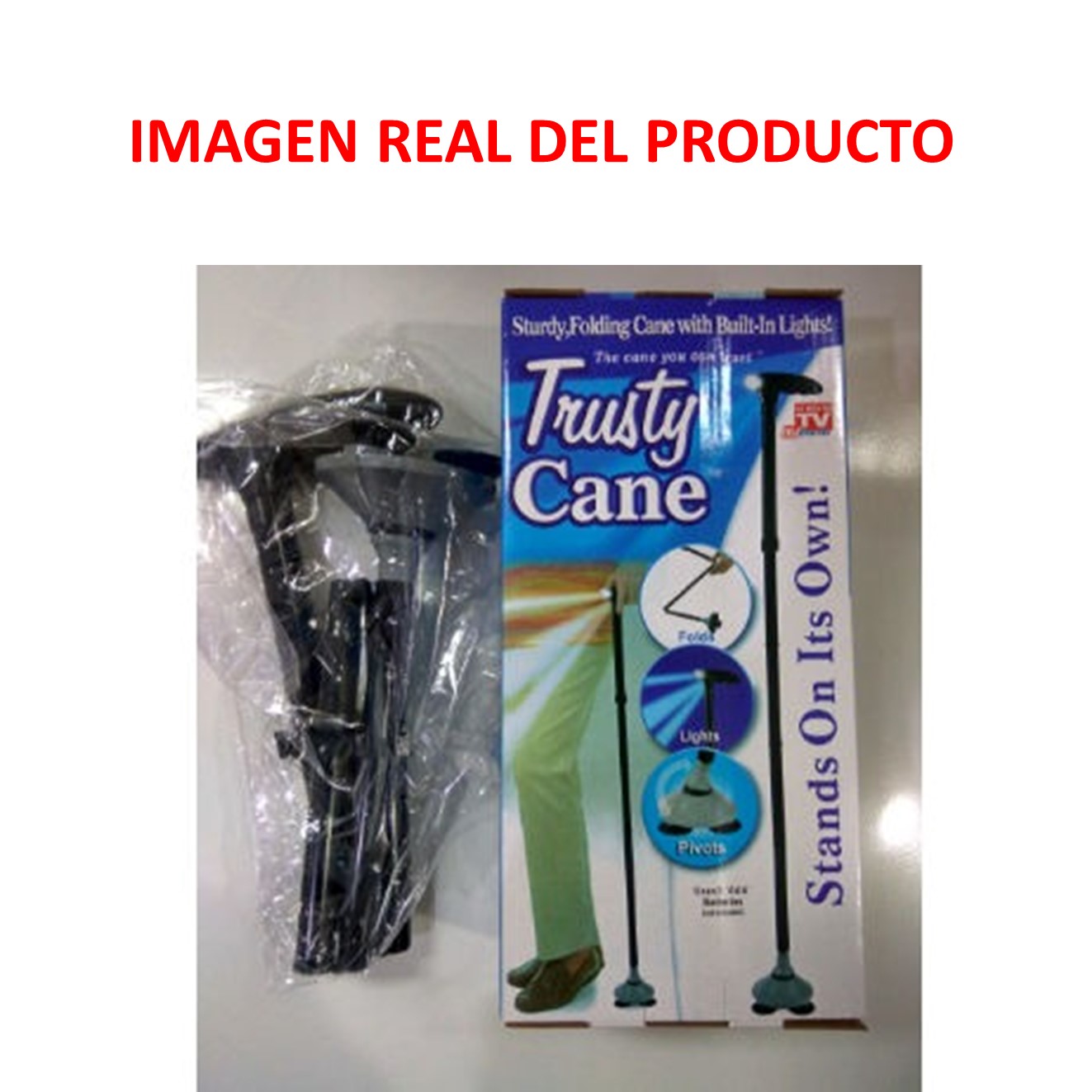 BASTON AJUSTABLE, PLEGABLE CON LUZ LED