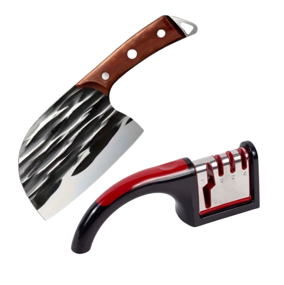 Cuchillo Hacha Japones con Afilados 4en1