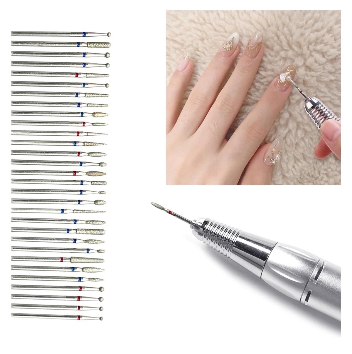 Set Manicure Juego De Brocas 30 Piezas