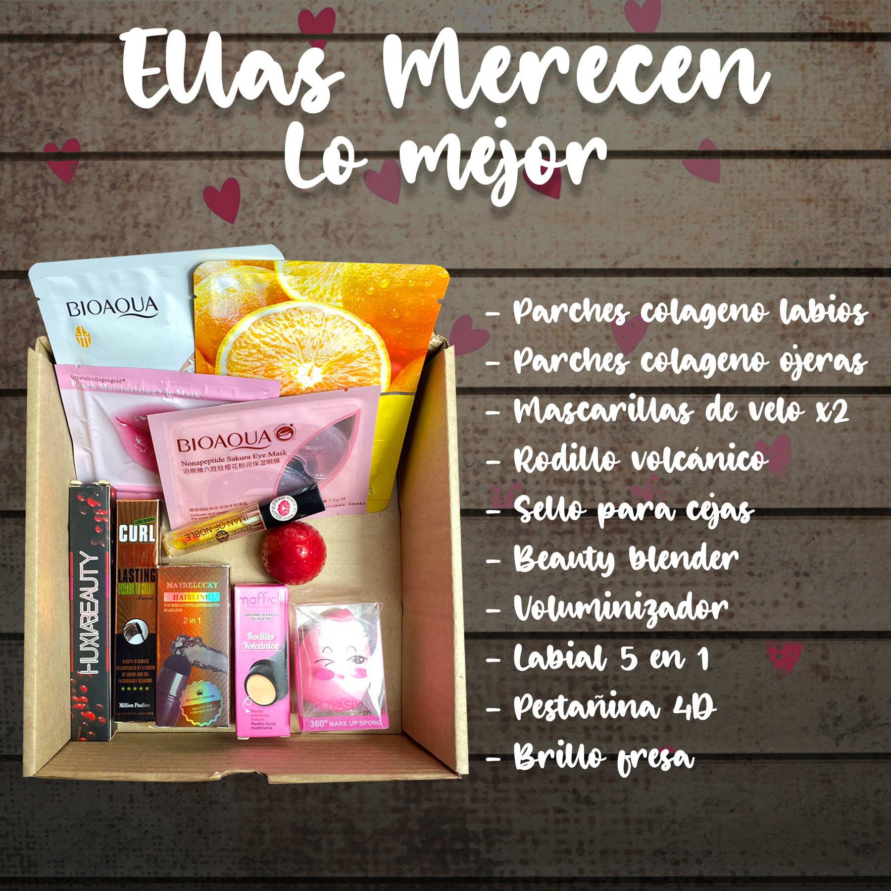 CAJA DIA MUJER MAQUILLAJE+ VELO ADICIONA