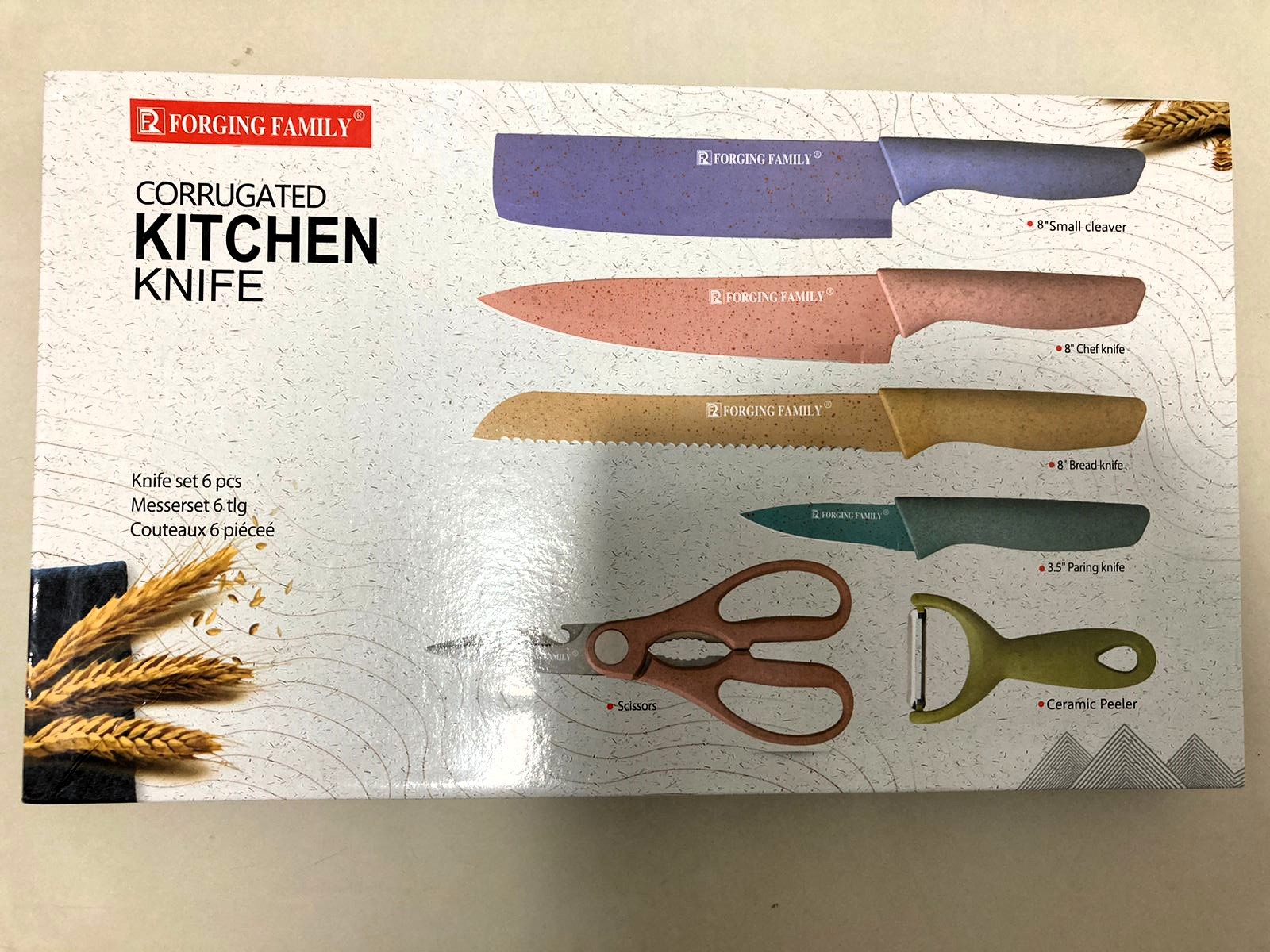 KIT CUCHILLO LUJO 6 + CUCHILLO COLOR x6