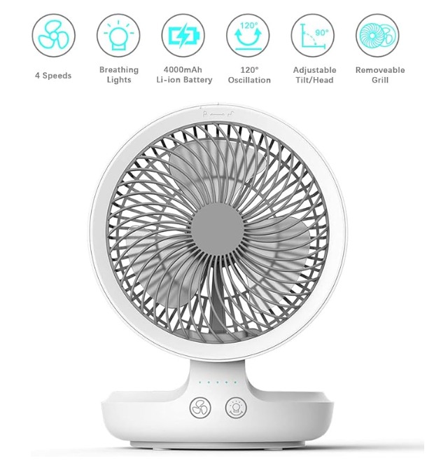 Ventilador portátil USB con luz