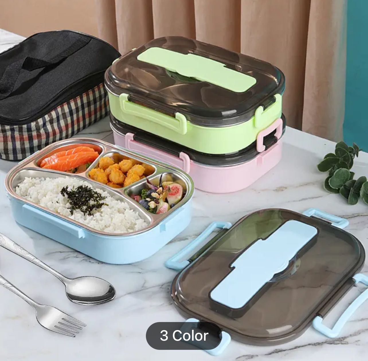 Porta Comidas Fiambrera 4 compartimiento