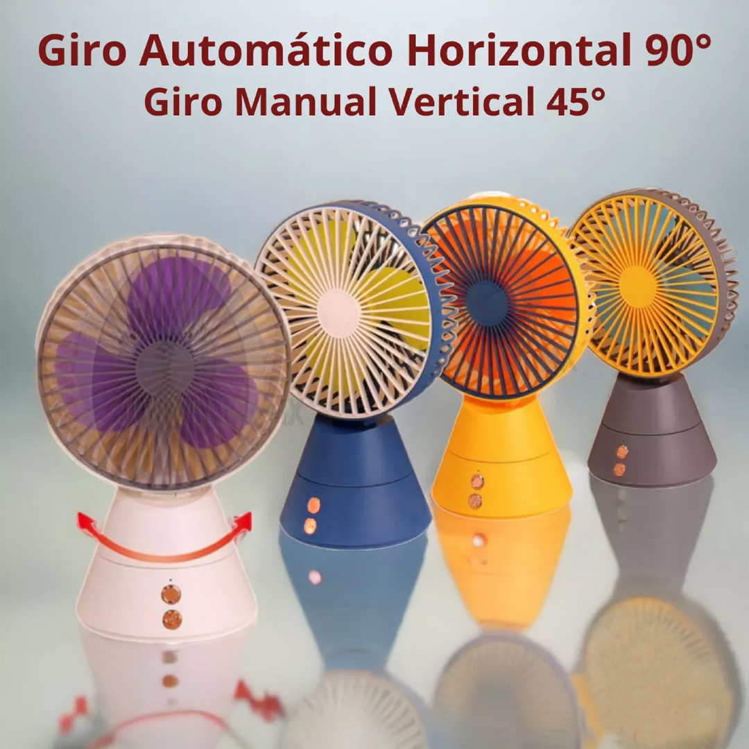 Ventilador portatil recargable giratorio