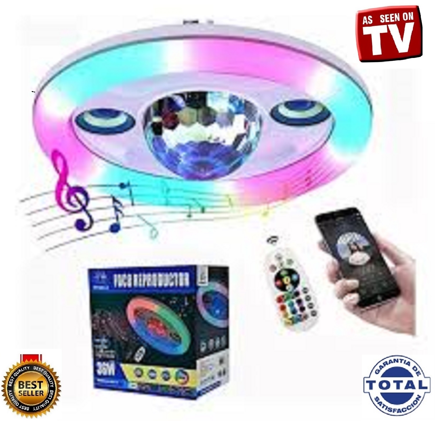 Lámpara RGB Musical Bluetooth De 36W