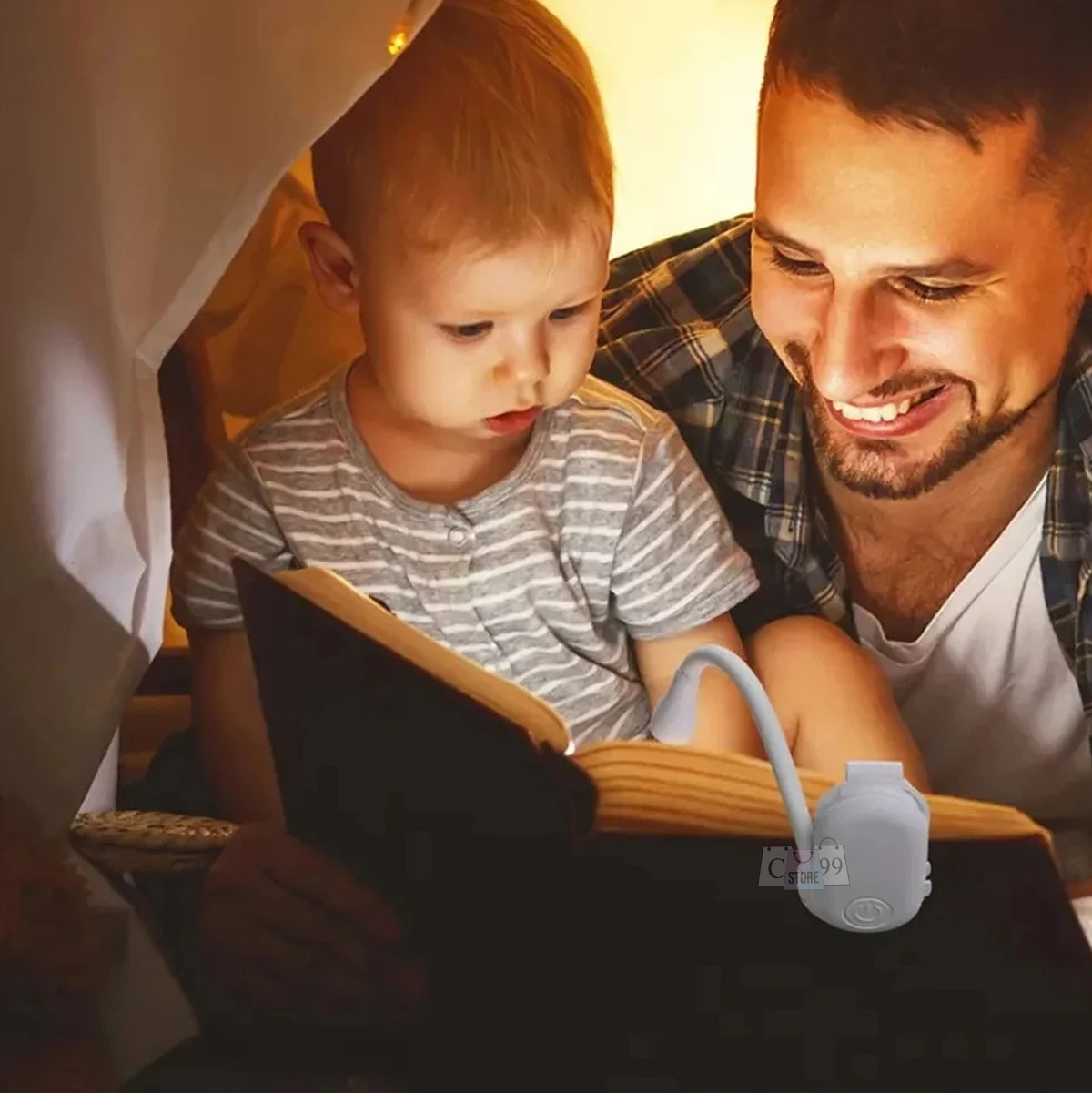 Mini lampara de lectura recargable clip