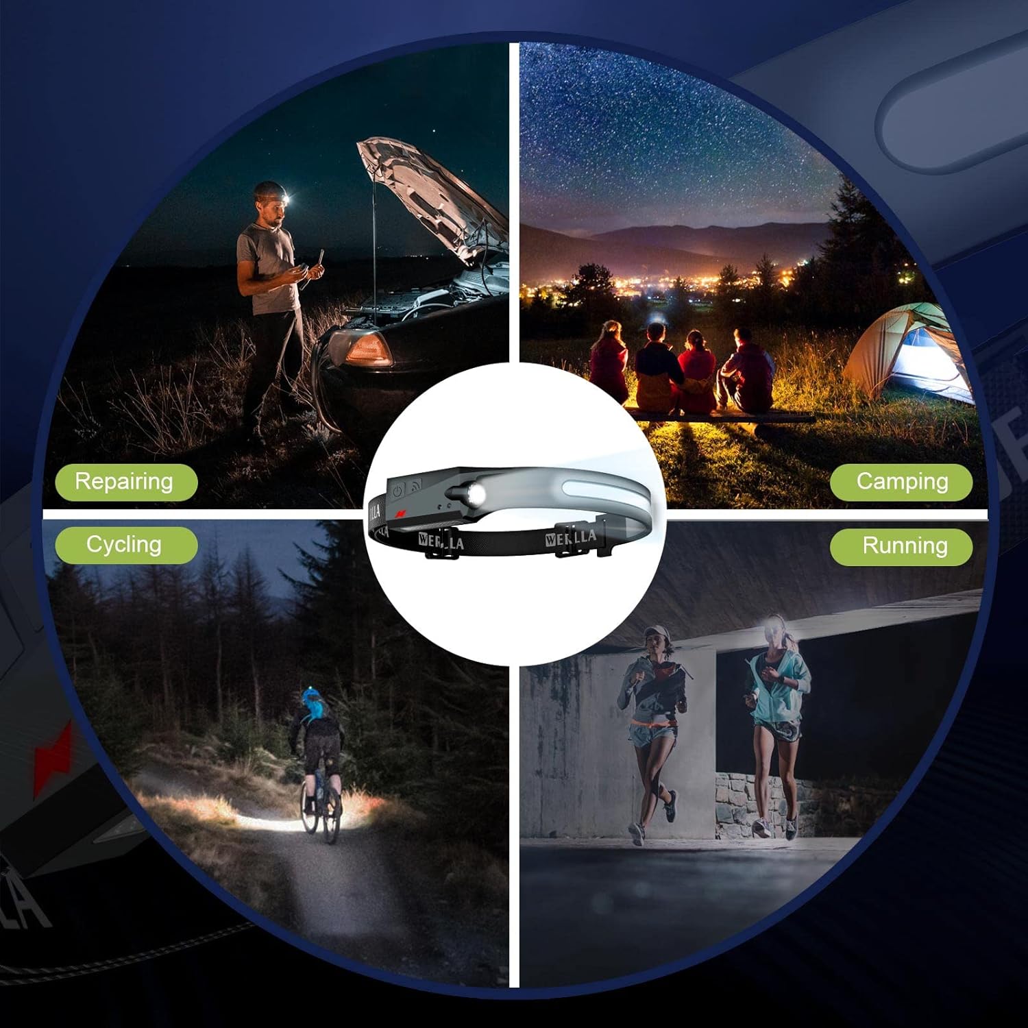 LINTERNA FRONTAL LED RECARGABLE SENSOR