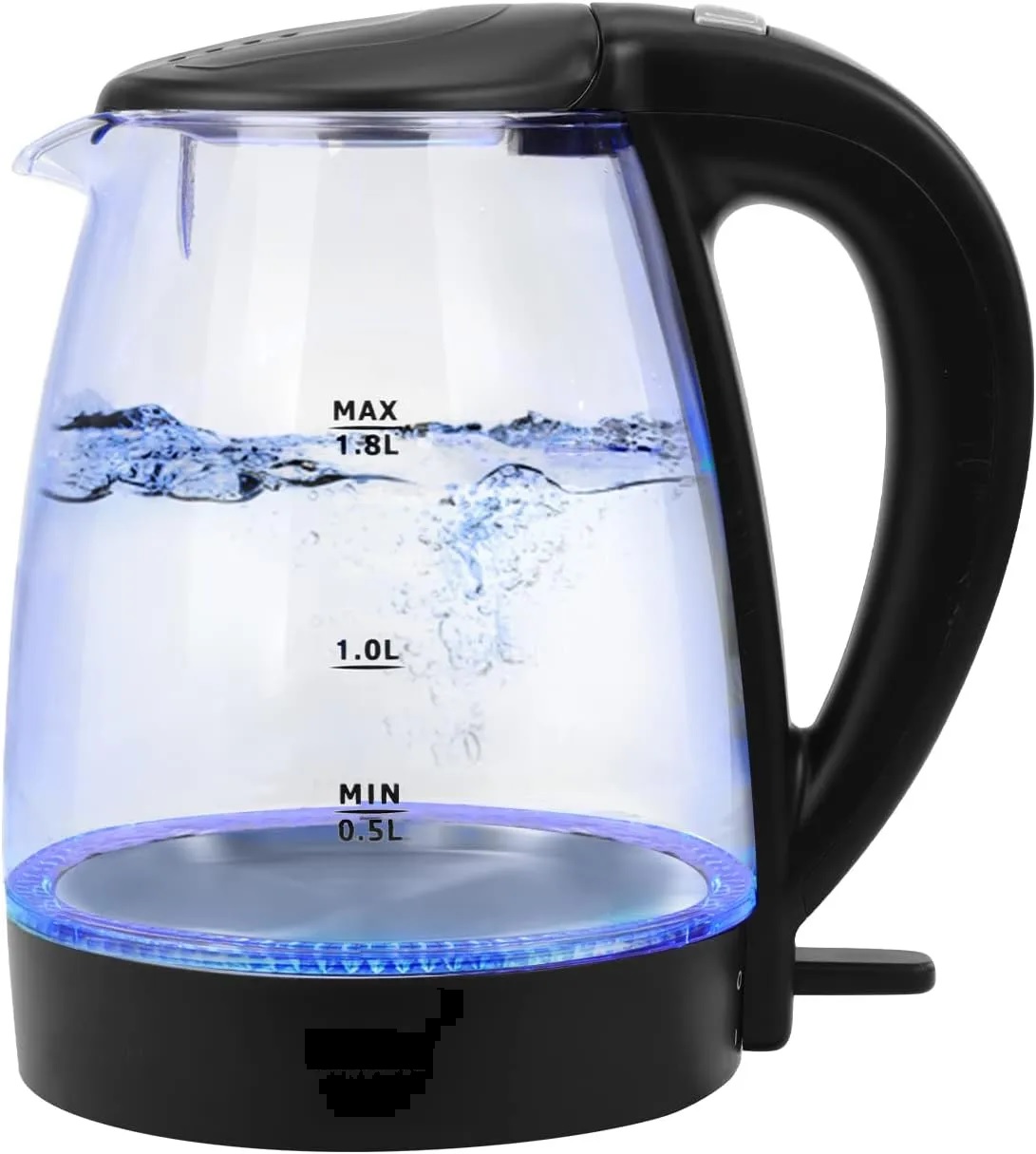 tetera de vidrio para agua