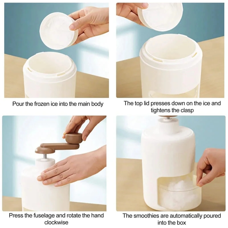 Triturador de hielo manual, raspados