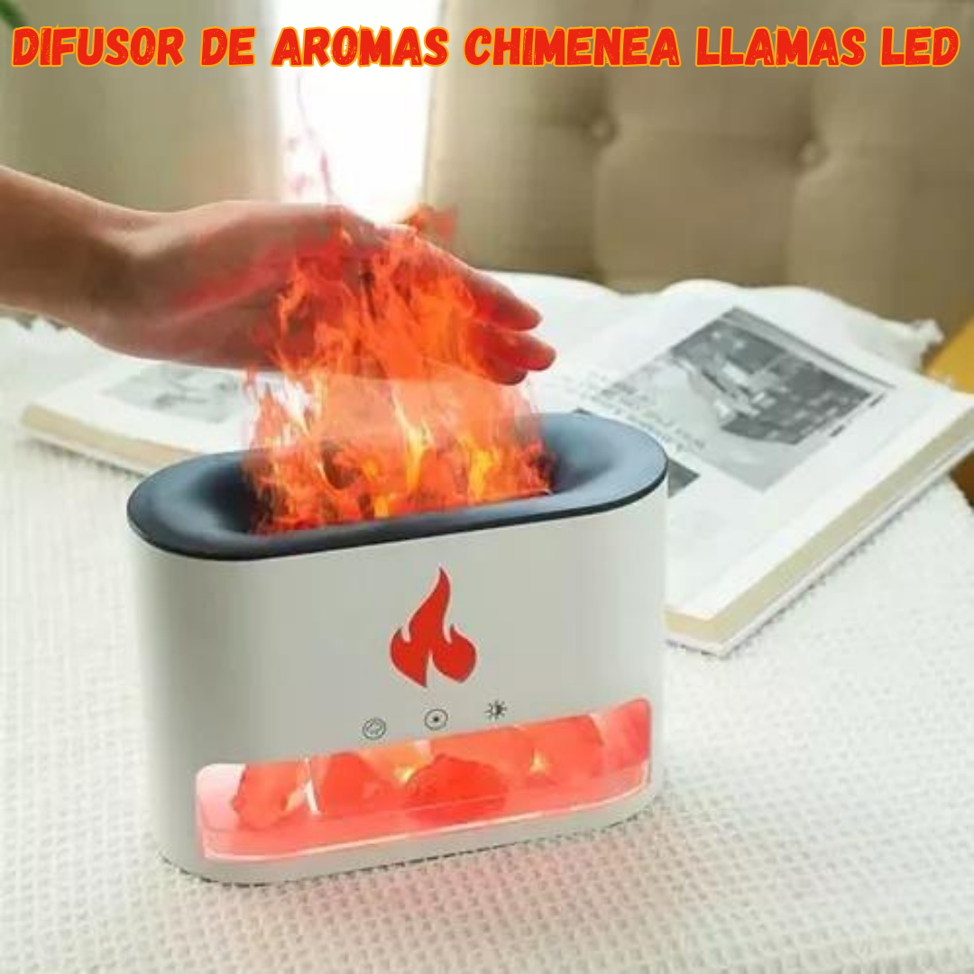 Difusor Aromas Chimenea Llamas Led