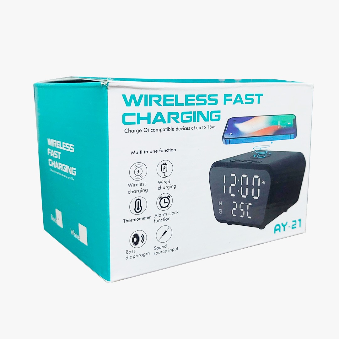 RELOJ DESPERTADOR CARGA INALAMBRICA AY21