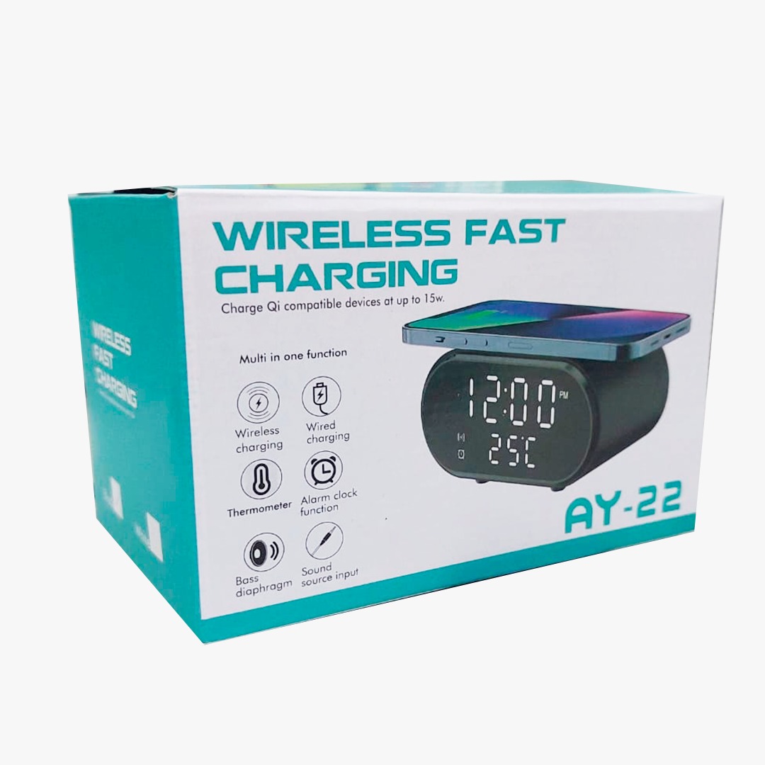 RELOJ DESPERTADOR CARGA INALAMBRICA AY22