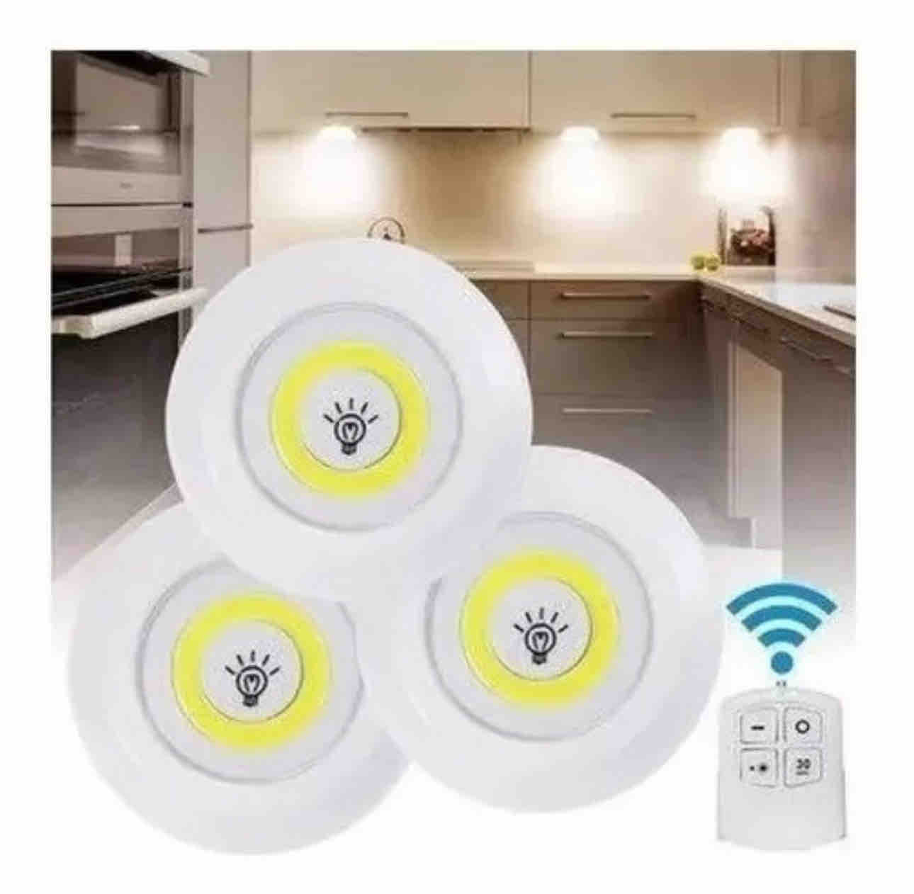 Luz led adhesiva set x3 con control