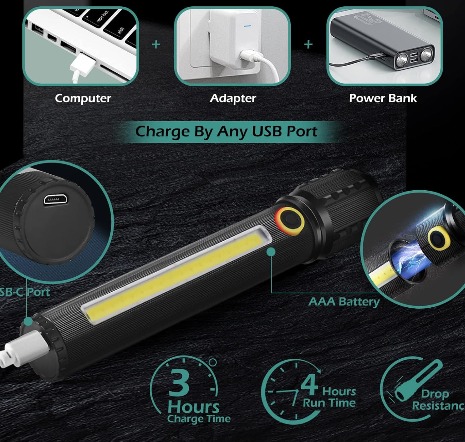 LINTERNA PORTATIL 3 MODOS