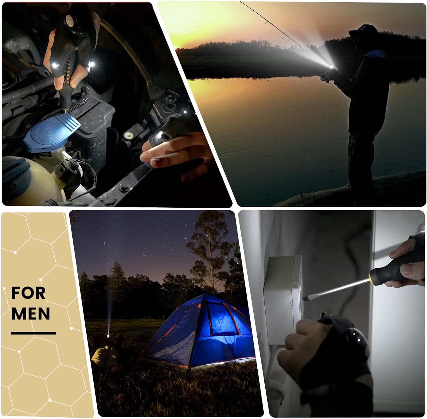 Guantes Con Linterna Luz Led Ligeros