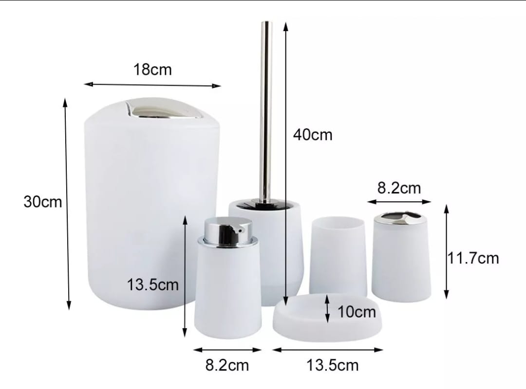 Juego De Accesorios De Baño, Plastico, 6