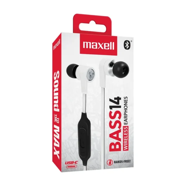 Audífono MAXELL Inalambricos Bluetooth In Ear Bass 14 Blanco - Imagen 4