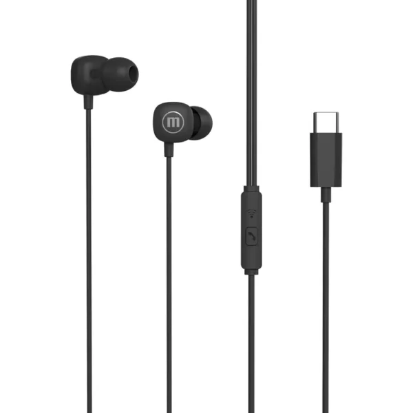 Audifono MAXELL alámbrico In Ear USB-C Negro