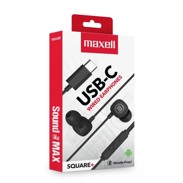 Audifono MAXELL alámbrico In Ear USB-C Negro - Imagen 4