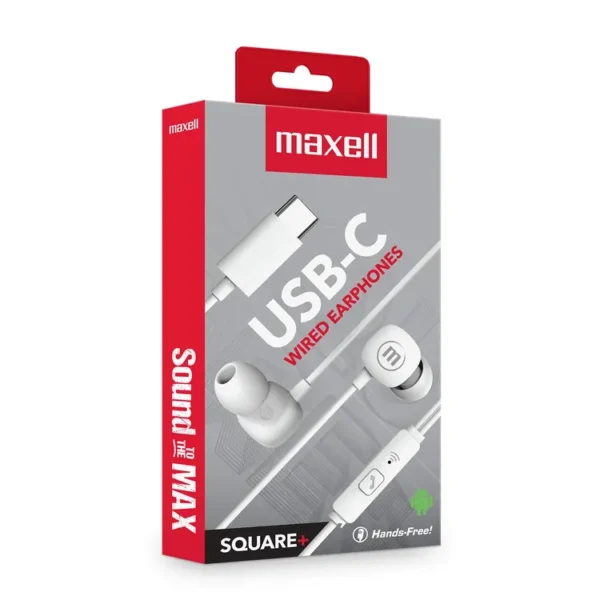 Audifono MAXELL alámbrico In Ear USB-C Balnco - Imagen 4