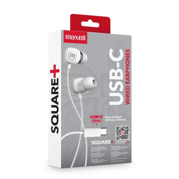 Audifono MAXELL alámbrico In Ear USB-C Balnco - Imagen 5